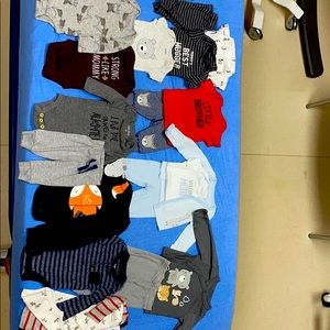 Sets of Newborn onesies, outfits, pants